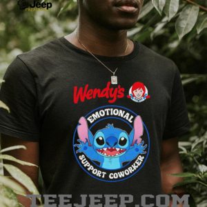 Wendy's Emotional Support Coworker Stitch Disney Fan Black T Shirt