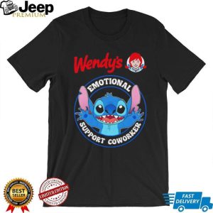 Wendy's Emotional Support Coworker Stitch Disney Fan Black T Shirt