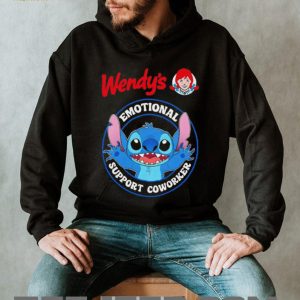 Wendy's Emotional Support Coworker Stitch Disney Fan Black T Shirt