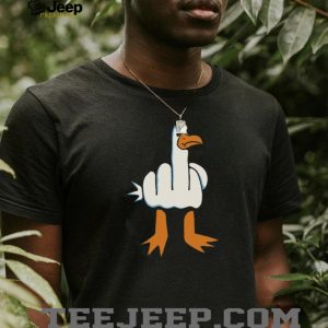 Funny Grumpy Goose Middle Finger Gesture Graphic T Shirt