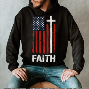 American Flag Cross Faith T Shirt Christian Patriot Apparel (2)