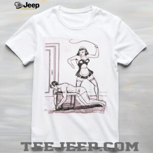 Vintage Comic Style Pin Up Maid Dominatrix Pink Graphic T shirt