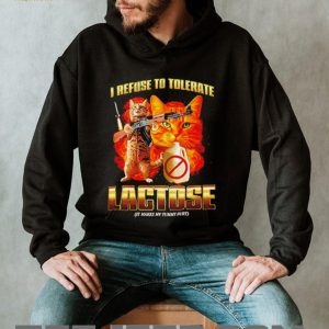 I Refuse To Tolerate Lactose Funny Orange Cat AK 47 T Shirt