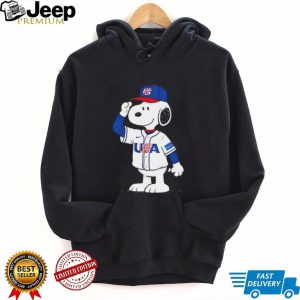 Snoopy USA Baseball Jersey Salute Graphic T Shirt