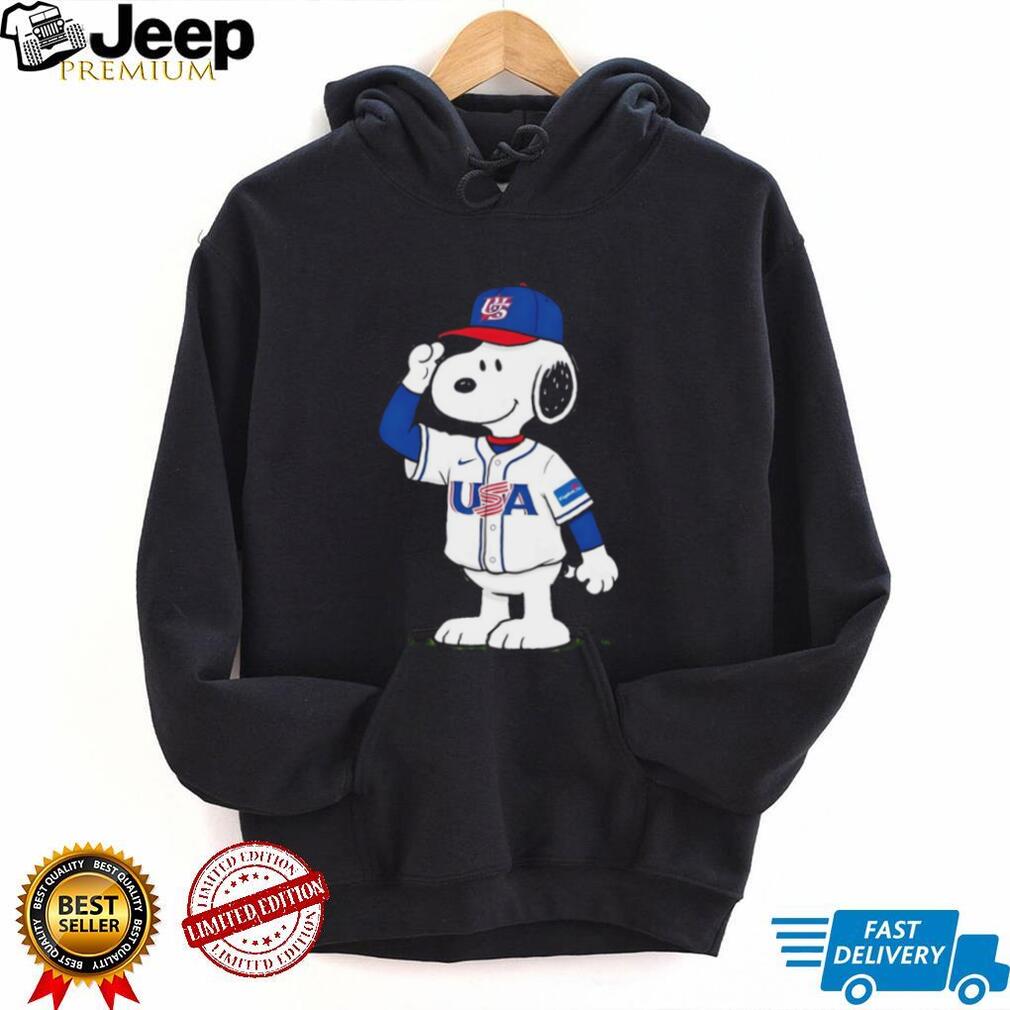 Snoopy USA Baseball Jersey Salute Graphic T Shirt Snoopy USA Baseball Jersey Salute Graphic T Shirt