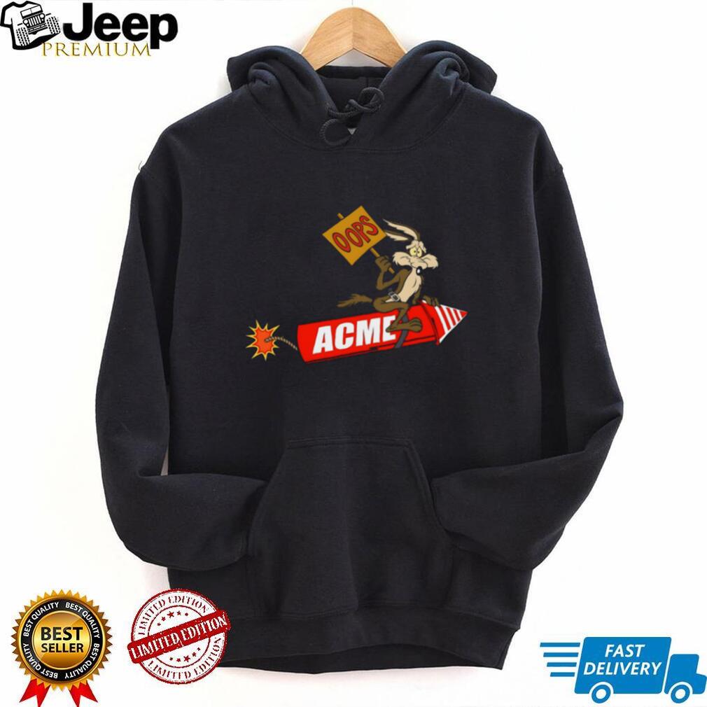 Wile E. Coyote ACME Rocket Oops Funny Cartoon T Shirt Wile E. Coyote ACME Rocket Oops Funny Cartoon T Shirt