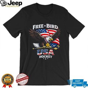 USA Hockey Free Bird American Flag Bald Eagle Gold Medal T Shirt USA Hockey Free Bird American Flag Bald Eagle Gold Medal T Shirt