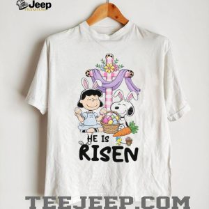 Snoopy and Lucy He Is Risen Easter Cross Religious T Shirt