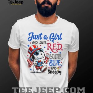Just A Girl Who Loves Red White Blue and Snoopy Patriotic T Shirt