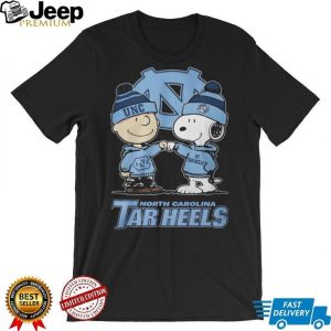 UNC Tar Heels Charlie Brown and Snoopy Fist Bump North Carolina T Shirt UNC Tar Heels Charlie Brown and Snoopy Fist Bump North Carolina T Shirt