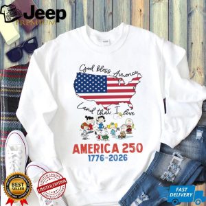 Peanuts Gang God Bless America Land That I Love USA Map T Shirt Peanuts Gang God Bless America Land That I Love USA Map T Shirt