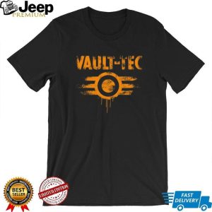Fallout Vault Tec Distressed Logo Post Apocalyptic Gamer T Shirt