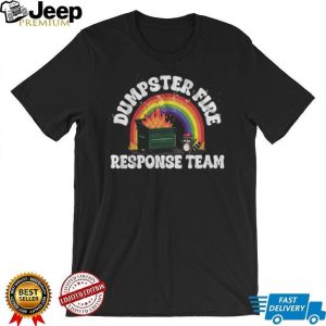 Dumpster Fire Response Team Raccoon Rainbow Funny Graphic T Shirt
