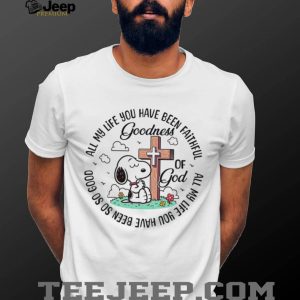 Praying Snoopy at the Cross “Goodness of God” Religious T Shirt