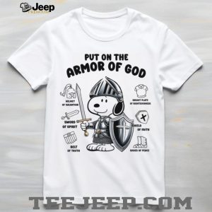 Snoopy Knight Armor of God Bible Verse Ephesians 6 Religious T Shirt