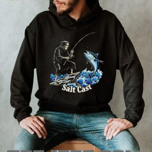 Salt Cast Fishing Grim Reaper Skeleton Catching Tuna Graphic T Shirt Salt Cast Fishing Grim Reaper Skeleton Catching Tuna Graphic T Shirt