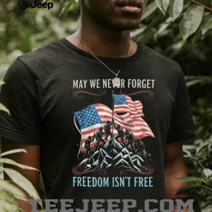 May We Never Forget Freedom Isn't Free Patriotic American Flag T Shirt