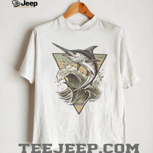 Majestic Blue Marlin Swordfish Ocean Wave Graphic T shirt