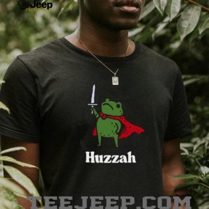 “Huzzah” Brave Knight Frog with Sword & Cape Funny T Shirt