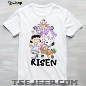 Snoopy and Lucy He Is Risen Easter Cross Religious T Shirt