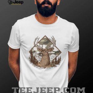 Whitetail Deer Buck Camo Diamond Mountain Wildlife T Shirt