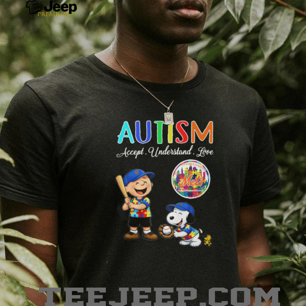 Autism Awareness Charlie Brown Snoopy Mets Baseball Love T Shirt Autism Awareness Charlie Brown Snoopy Mets Baseball Love T Shirt