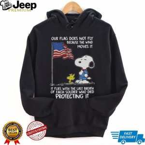 Snoopy American Flag Memorial T Shirt Our Flag Flies With The Last Breath