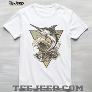 Majestic Blue Marlin Swordfish Ocean Wave Graphic T shirt