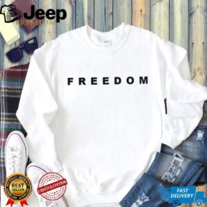 Minimalist Freedom Bold Text Typography T Shirt White