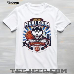 2026 NCAA Men’s Basketball Final Four UConn Huskies Indianapolis Badge T Shirt 2026 NCAA Men’s Basketball Final Four UConn Huskies Indianapolis Badge T Shirt