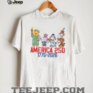 America 250th Anniversary 1776 2026 Patriotic Winnie the Pooh Crew T Shirt America 250th Anniversary 1776 2026 Patriotic Winnie the Pooh Crew T Shirt
