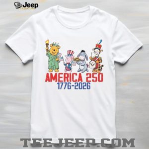 America 250th Anniversary 1776 2026 Patriotic Winnie the Pooh Crew T Shirt