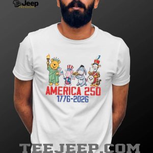 America 250th Anniversary 1776 2026 Patriotic Winnie the Pooh Crew T Shirt