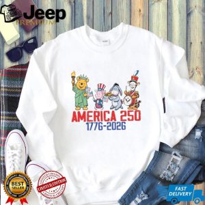 America 250th Anniversary 1776 2026 Patriotic Winnie the Pooh Crew T Shirt