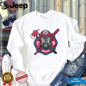 Atlanta Braves Fire Department FD Logo Baseball Fans First Responders White T Shirt