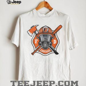 Baltimore Orioles Firefighter FD First Responder Baseball Fans Retro Men Women White T Shirt