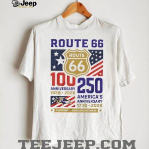 Baltimore Ravens Route 66 100th Anniversary America 250th Anniversary White T Shirt Baltimore Ravens Route 66 100th Anniversary America 250th Anniversary White T Shirt