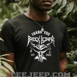Brock Lesnar Skull Est 2002 Thank You Graphic Heavy Metal Style T Shirt