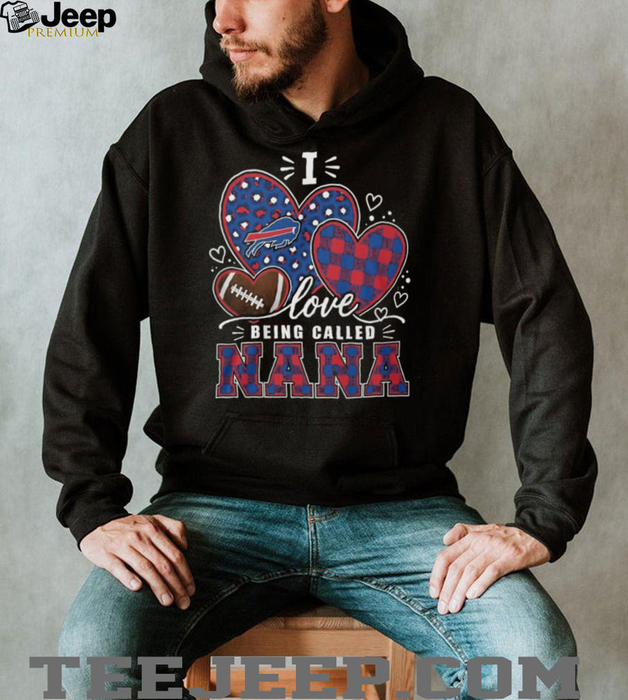 Buffalo Bills I Love Being Called Nana Football Heart Leopard Plaid T Shirt Buffalo Bills I Love Being Called Nana Football Heart Leopard Plaid T Shirt