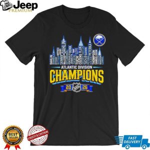 Buffalo Sabres 2026 Atlantic Division Champions Roster Skyline T Shirt Buffalo Sabres 2026 Atlantic Division Champions Roster Skyline T Shirt