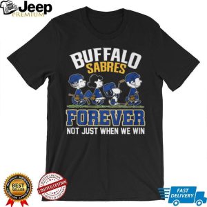 Buffalo Sabres Forever Peanuts Gang Walking Hockey Fan T Shirt Buffalo Sabres Forever Peanuts Gang Walking Hockey Fan T Shirt