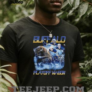 Buffalo Sabres Hockey Playoff Wagon Buffalo Mascot Vintage T Shirt