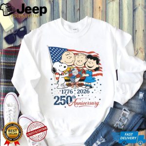Charlie Brown and Snoopy 1776 2026 250th Anniversary Celebration T Shirt