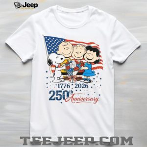 Charlie Brown and Snoopy 1776 2026 250th Anniversary Celebration T Shirt