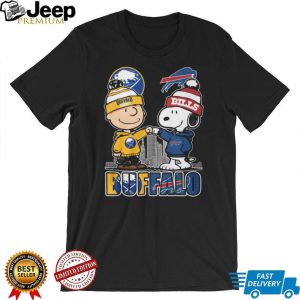 Charlie Brown and Snoopy Buffalo Sports Fans Bills Sabres Fist Bump T Shirt Charlie Brown and Snoopy Buffalo Sports Fans Bills Sabres Fist Bump T Shirt