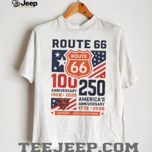 Chicago Bears Route 66 Centennial T Shirt 2026 America 250th Anniversary Fan T Shirt Chicago Bears Route 66 Centennial T Shirt 2026 America 250th Anniversary Fan T Shirt