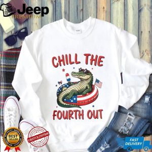 Chill The Fourth Out Patriotic Alligator 4th of July Summer Retro Unisex T Shirt