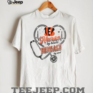 Cincinnati Bengals Nurse By Heart Soul Medical Stethoscope Graphic T Shirt Cincinnati Bengals Nurse By Heart Soul Medical Stethoscope Graphic T Shirt