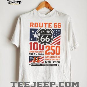 Cincinnati Bengals Route 66 Centennial 1926 2026 Semiquincentennial Fan T Shirt Cincinnati Bengals Route 66 Centennial 1926 2026 Semiquincentennial Fan T Shirt