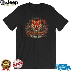 Cincinnati Bengals “Welcome To The Jungle” Tiger and Revolver Rock Style T Shirt